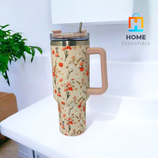 Elegant Beige Steel Tumbler